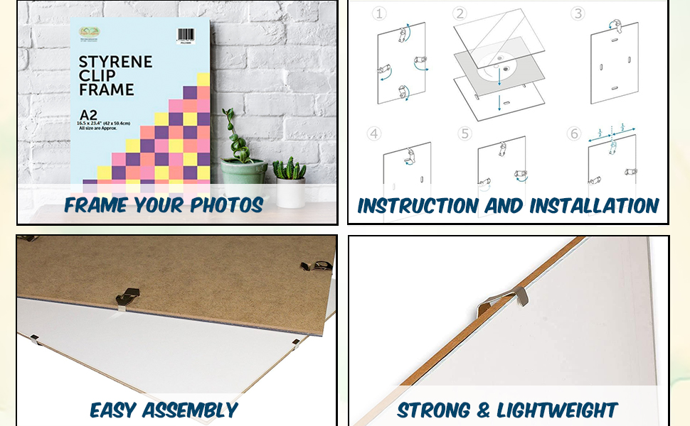 A1 Styrene Front Frameless Clip Frame 59.4 x 84.1cm Photo Poster Frame