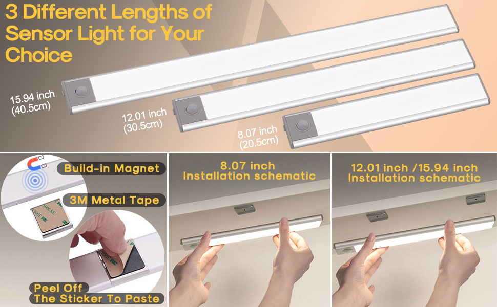 Giutna Rechargeable Motion Sensor LED Light,Under Counter