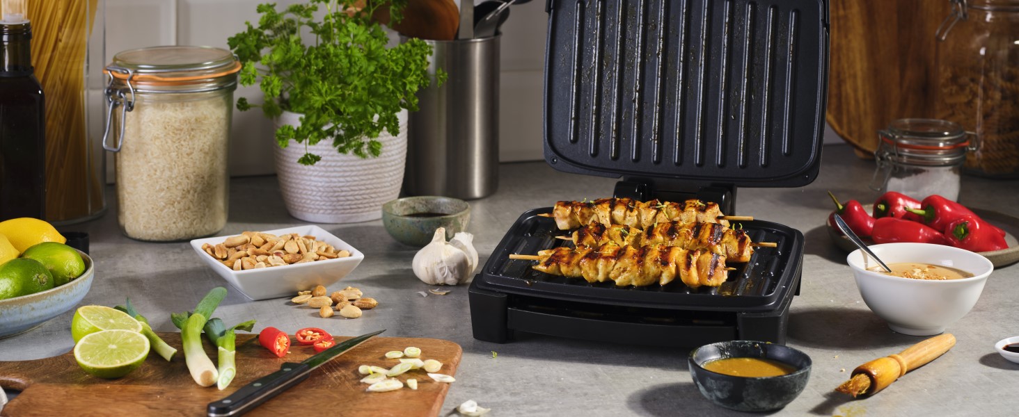Foreman Immersa Small Electric Grill [Removable Control Panel allows grill machine to be