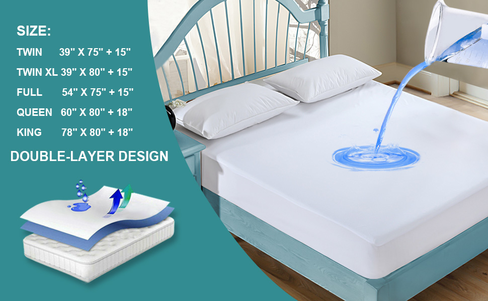 Mattress Protector Twin Waterproof Mattress Cover Soft