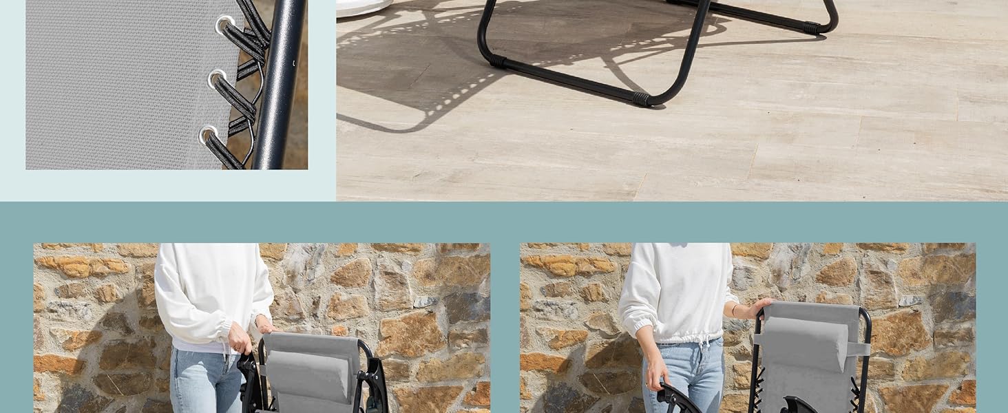 Serie di immagini che mostrano mobili imbottiti grigi sullo sfondo del muro di mattoni in un ambiente interno.