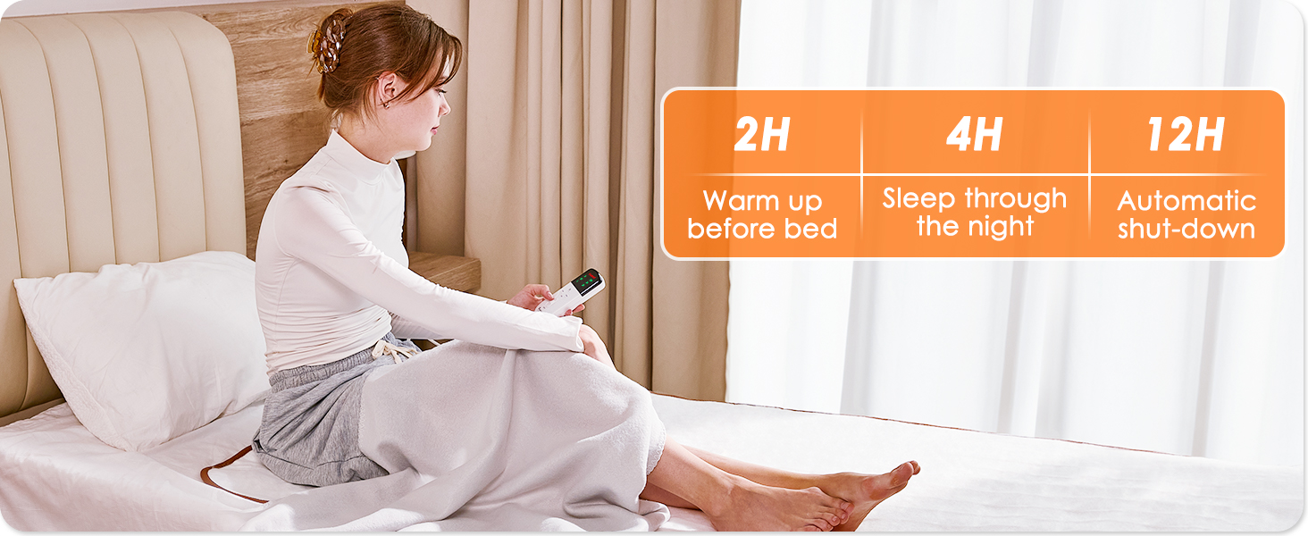 Mia&Coco Electric Heated Blanket Single, Heated Underblanket with