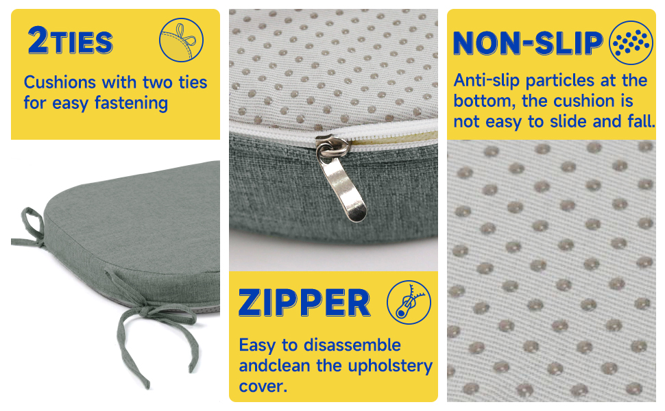 ROFIELTY Chair Cushions for Dining Chairs Set of 4. Kitchen Chair Pads