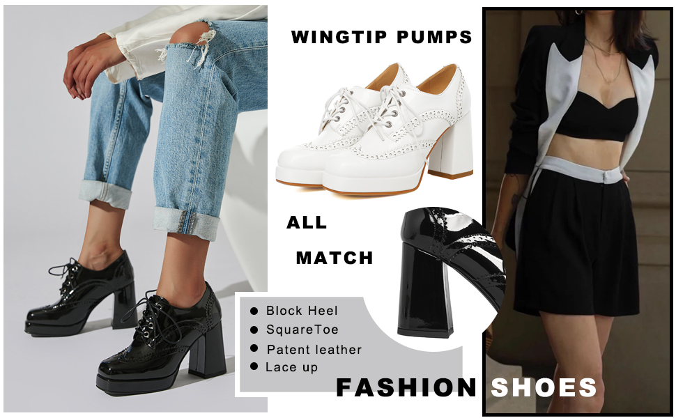 Amazon.com | KysBloes Women Platform Oxford Shoes Chunky