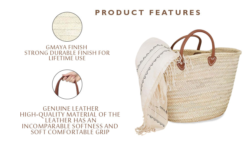 バッグ French Baskets Amazon.com: French Basket, straw bag with leather handles