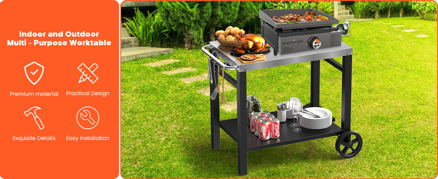 bbq mall pizza oven cart