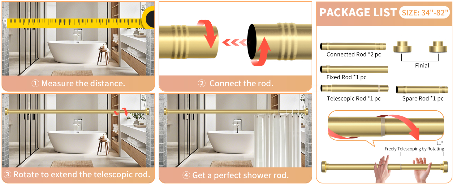 gold shower curtain rod