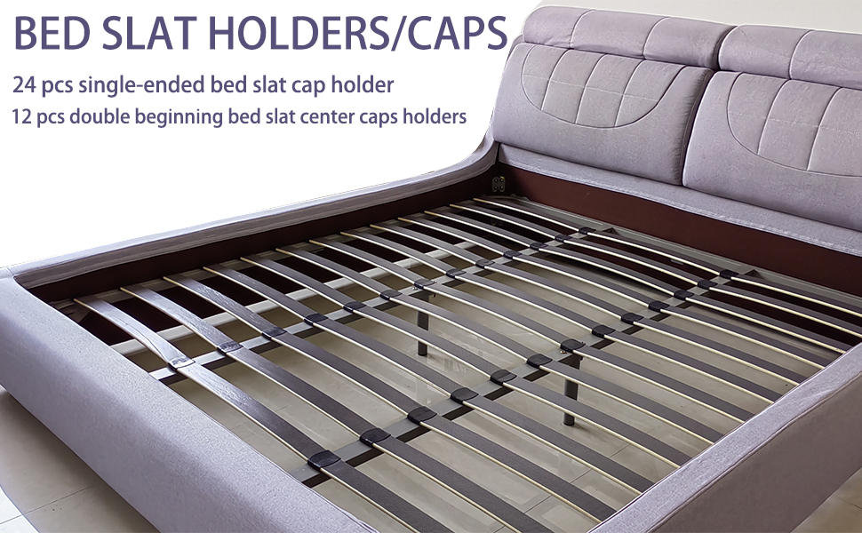 36pcs Bed Slat Holders Kits Bundles 12pcs Bed Slat Centre Caps Holders, 24pcs Side Slat Bracket