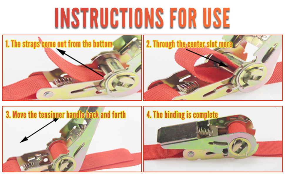 MroMax Ratchet Lashing Straps 0.98" Width x 3.28ft Length
