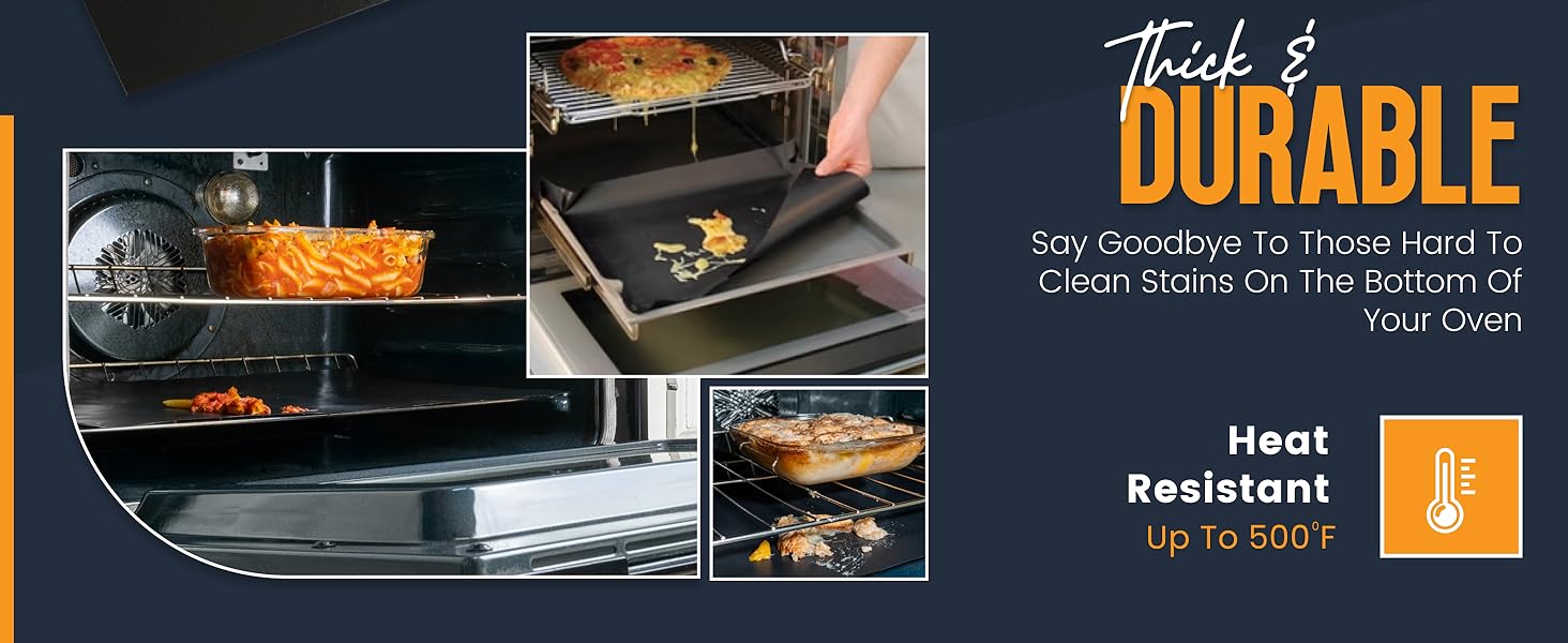 Oven Liners for Bottom of Oven 2 Pack Large Heavy Duty Mats, 17”x25