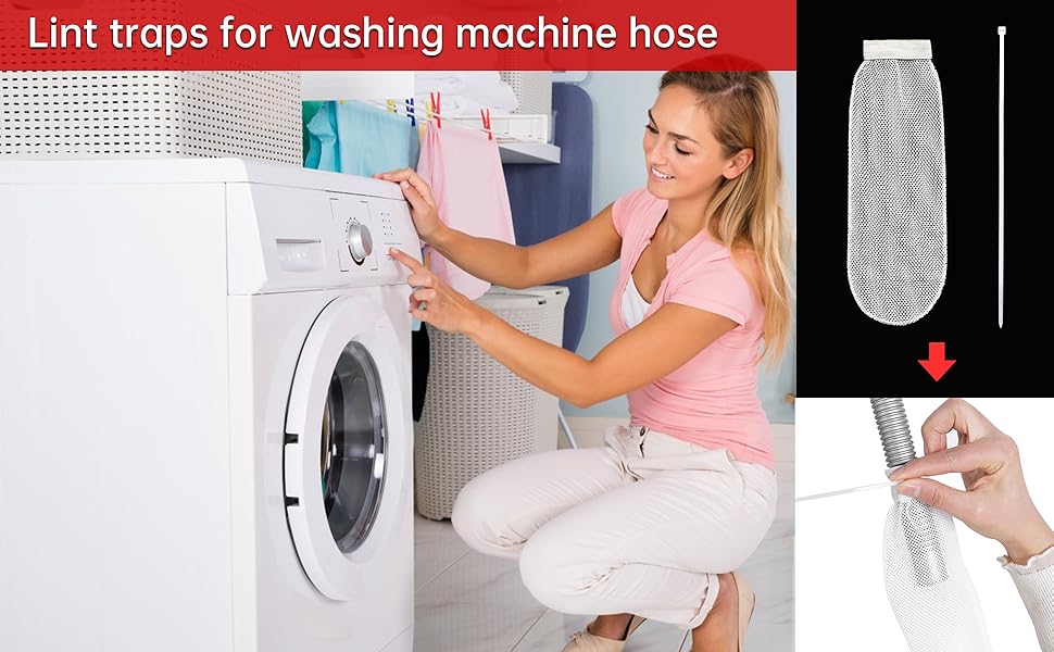 32Piece Lint Trap and Cable Ties Set for Washing Machine
