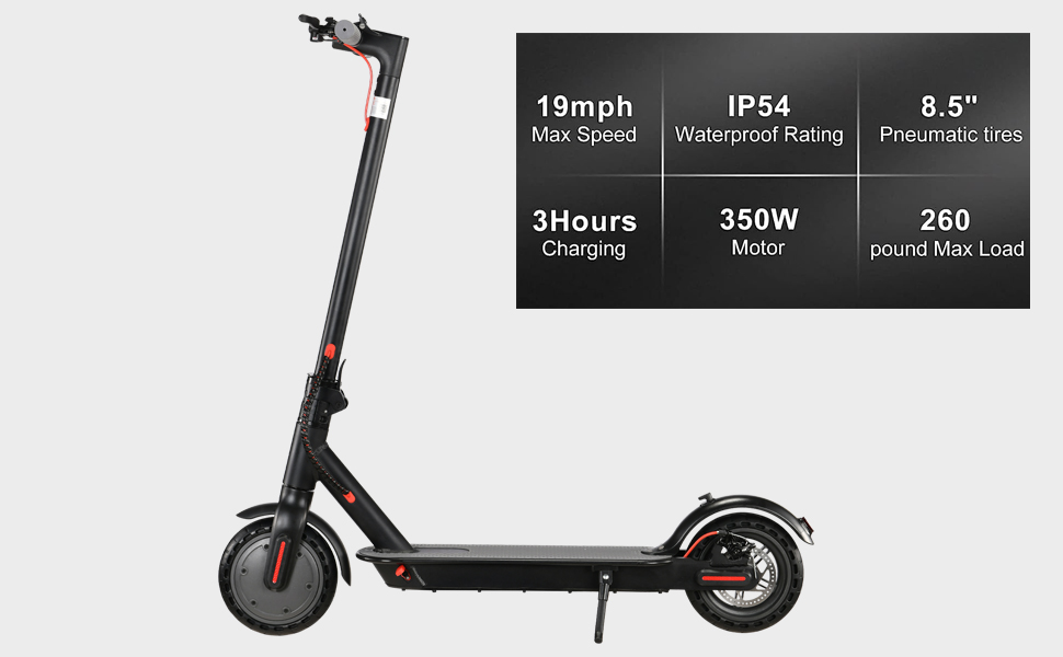 HBFTXRIDE Electric Scooter for Adults, 350W Motor 19MPH