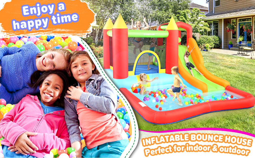 Bounce House for Kids, Inflatable Bouncer House with Air