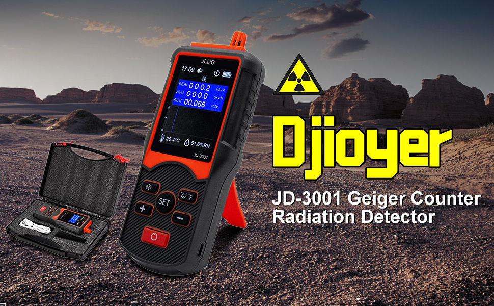 JD3001 Geiger Counter Radiation Detector, 0.01μT～999.99μT Double Test