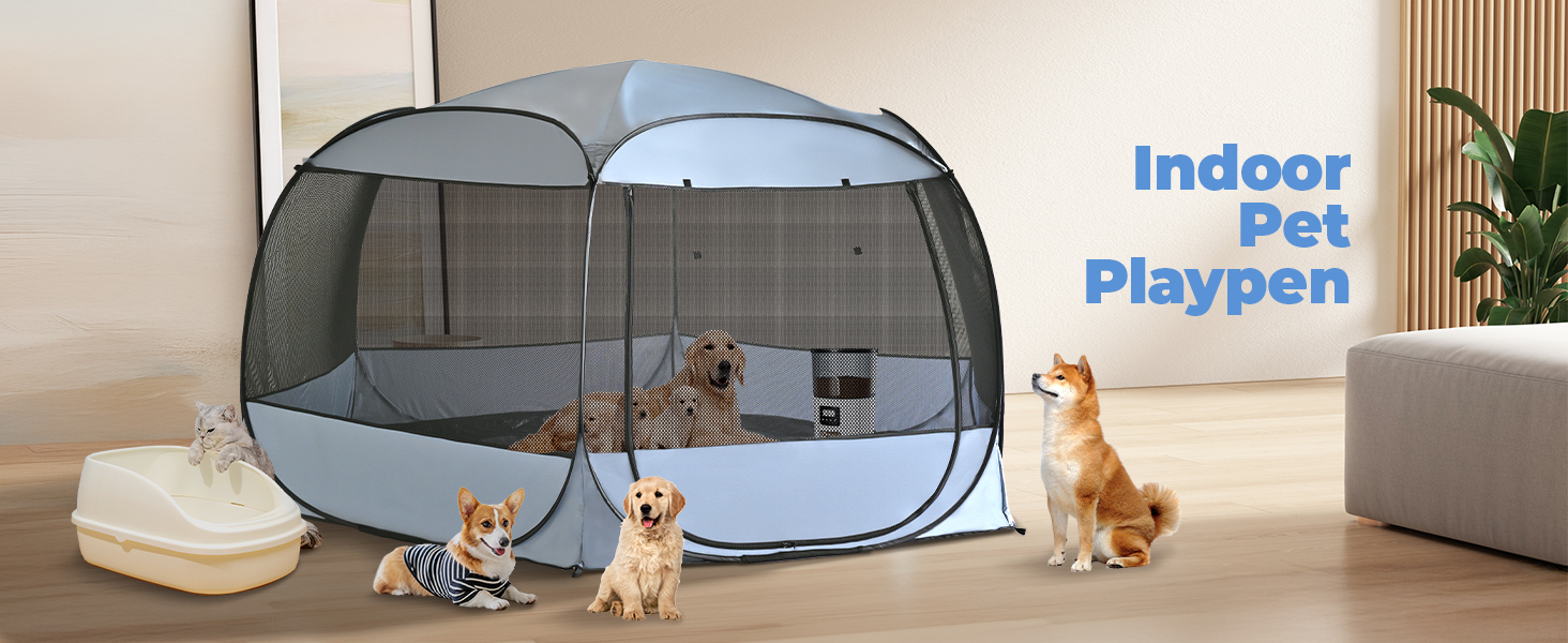 Pet playpen dog tent canopy shade shelter