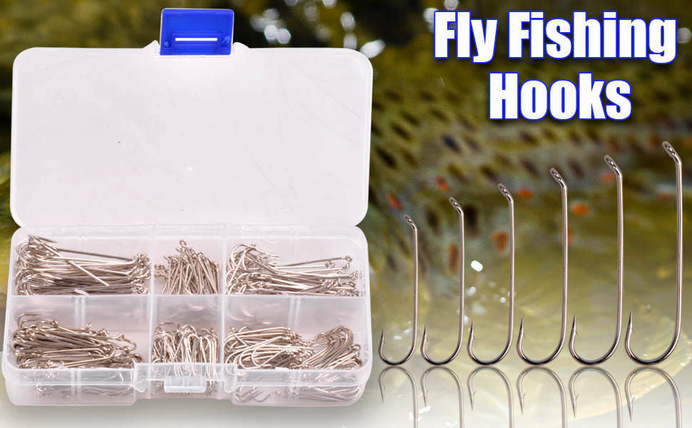 Fly Fishing Hooks Kit,360Pieces Fly Tying Hooks Mix Size