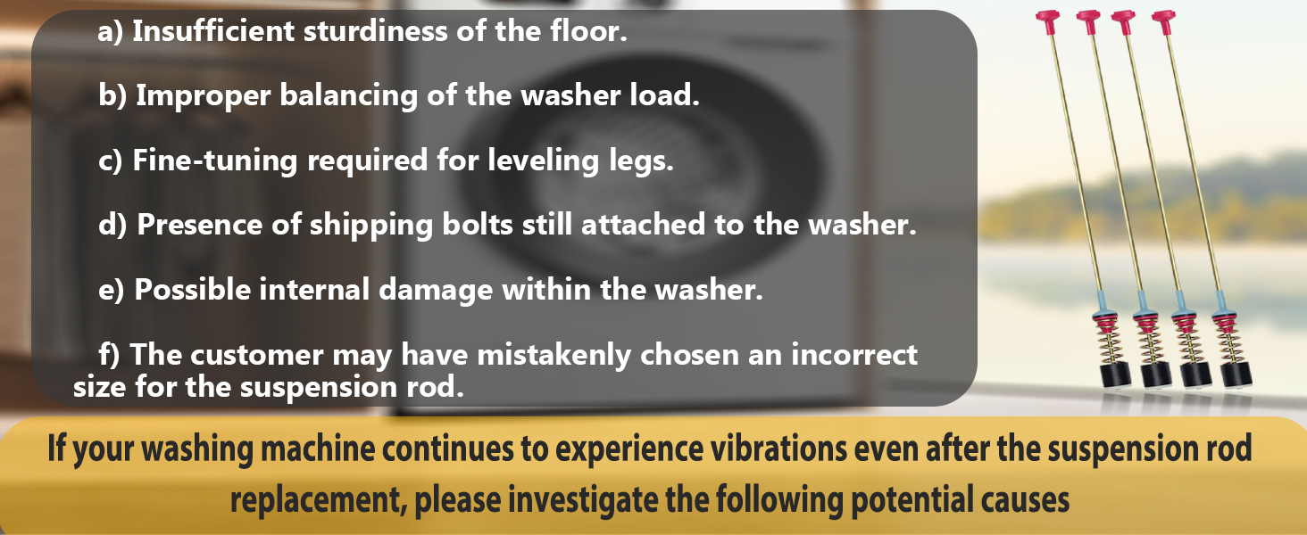 DC97-16350Q WA55A7700AV washer suspension rods fo AP6806418 Samsung Models WA55CG7100AV, 