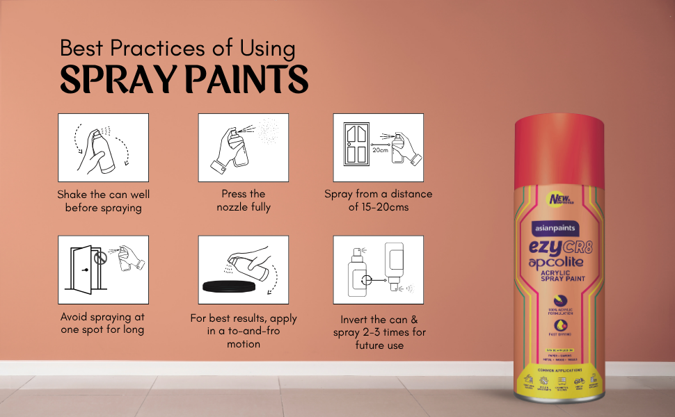 Asian Paints EzyCR8 spray paint Red
