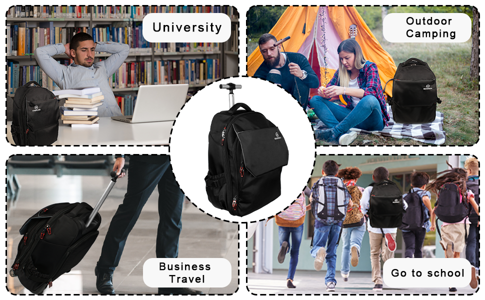 Hivexagon 19 inches Rolling Backpack Water Repellent