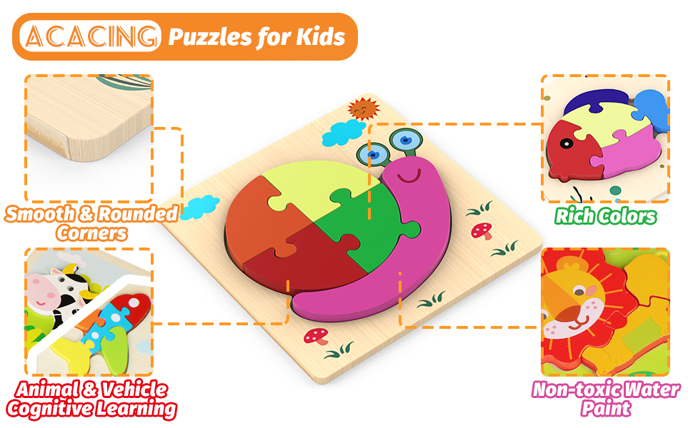 Acacing Puzzles for Toddlers 13 Montessori Toys for 1 2 3 Year Old