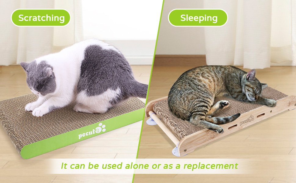 pecute Cat Scratcher Cat Scratching Boards Replacement 2 Pack, Kitty