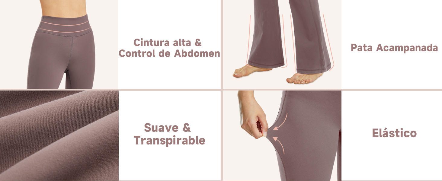 Promover Pantalones de Yoga para Mujer Pantalones Deportivos de Trabajo de Cintura Alta Bootcut