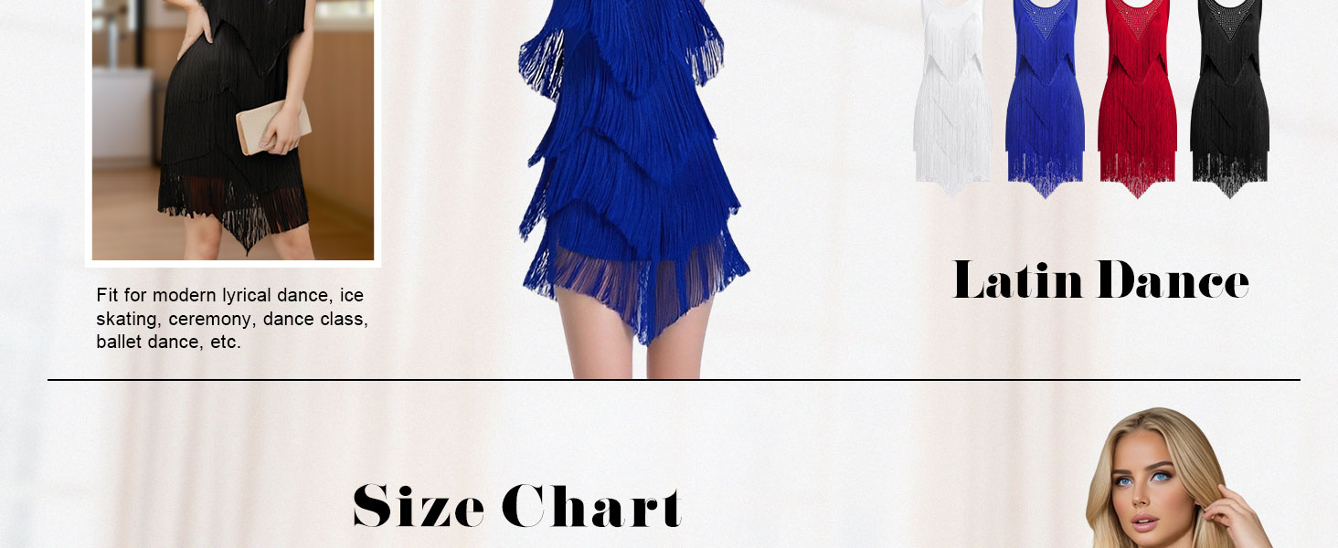 Ballroom Dance Dresses for Women Fringed