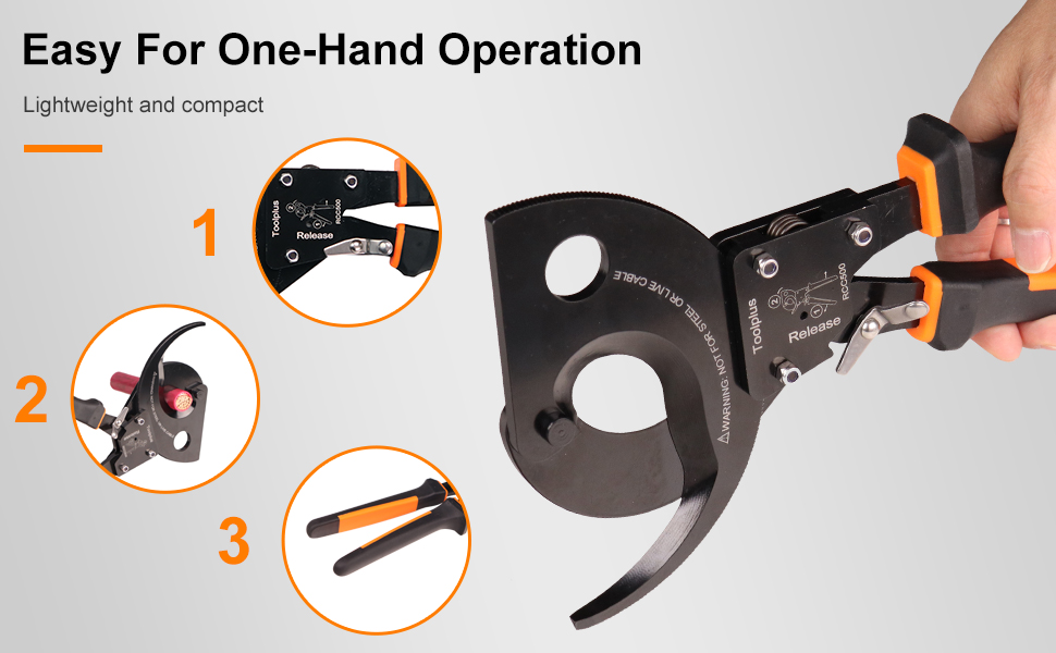 Nasop Heavy Duty Ratcheting Cable Cutter for 750MCM Copper and 1000MCM