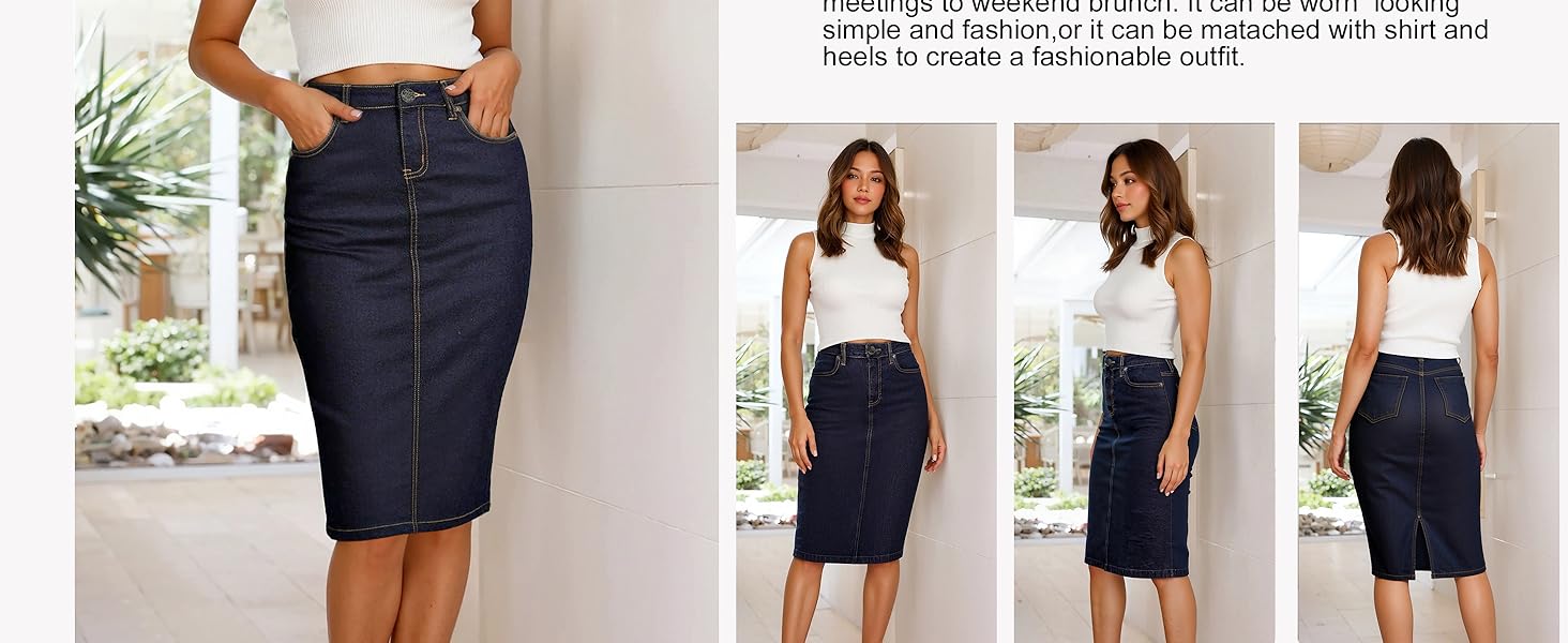 Denim Pencil Skirt