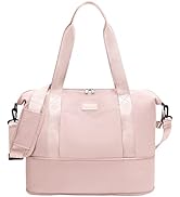 Bolsa grande tipo lona rosa con dos asas de transporte y correa de hombro extraíble. Cuenta con un compartimento inferior estructurado y material de piel sintética texturizada