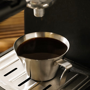 KITERI 2 Pcs Stainless Steel Espresso Measuring Cup, 3.5oz/100ml Espresso Shot Cups Scale Marks Espresso Pouring Cup Heat Resistant Espresso Cups with Handle for Barista Coffee Espresso Accessories 13 metal espresso cup