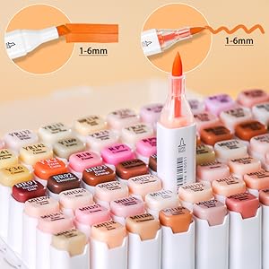 Tips 2022 限定インク coctel Amazon.com: MEI COLOUR Brush Tip Alcohol Markers for Adults