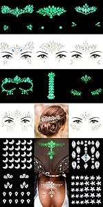 Holiday costumes and makeup accessories of body makeup self-adhesive glitter crystal sticker