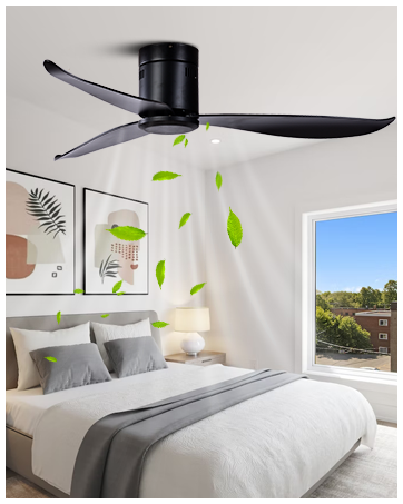 Black Ceiling Fan No Light
