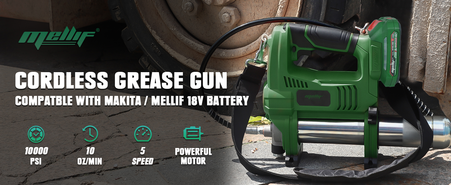 Mellif Cordless Grease Gun Kit Compatible with Makita 18V