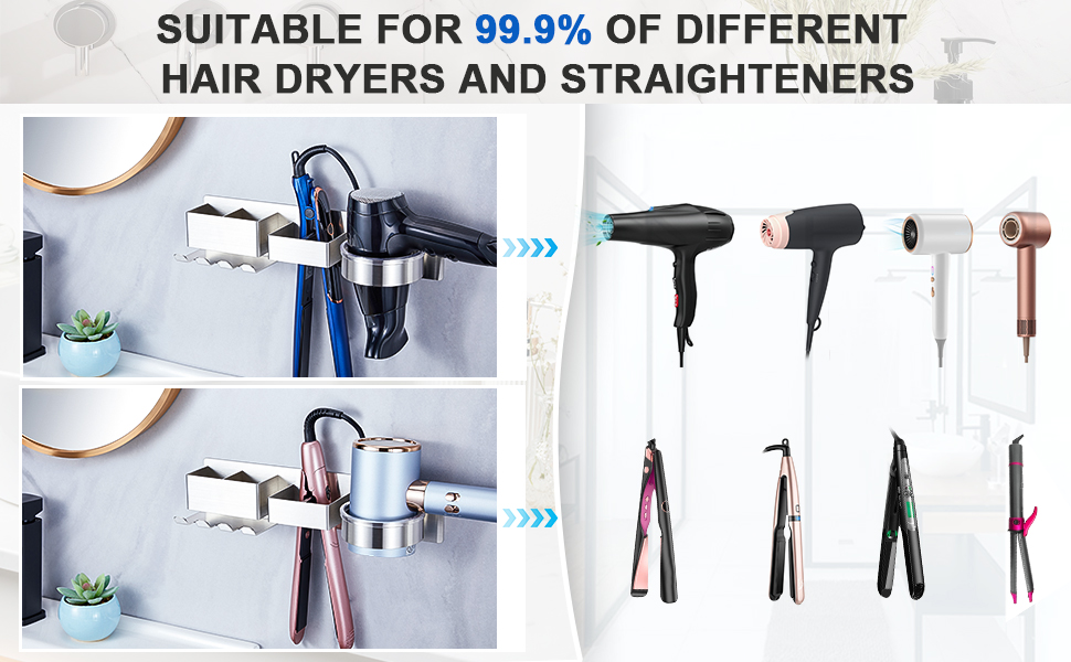 YAYINLI Hair Dryer Holder Wall Ounted Hairdryer Holder Station