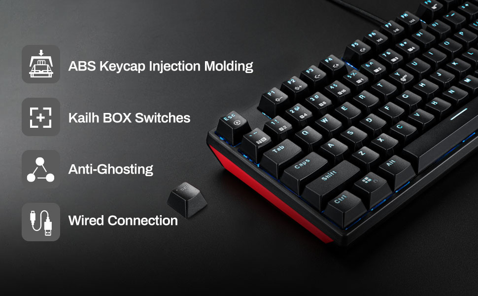 Amazon.com: Hexgears GK705 Wired Mechanical Keyboard, 104 Keys with ...