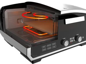 Cutaway diagram showing the dual heating elements inside the Kenmore electric pizza oven