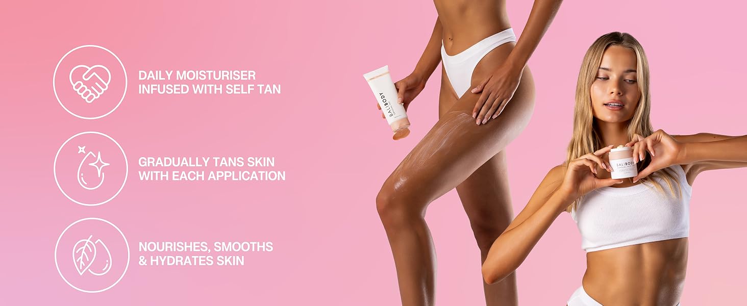 gradual self tan, bali body, self tanner, self tan moisturiser, face tan moisturiser