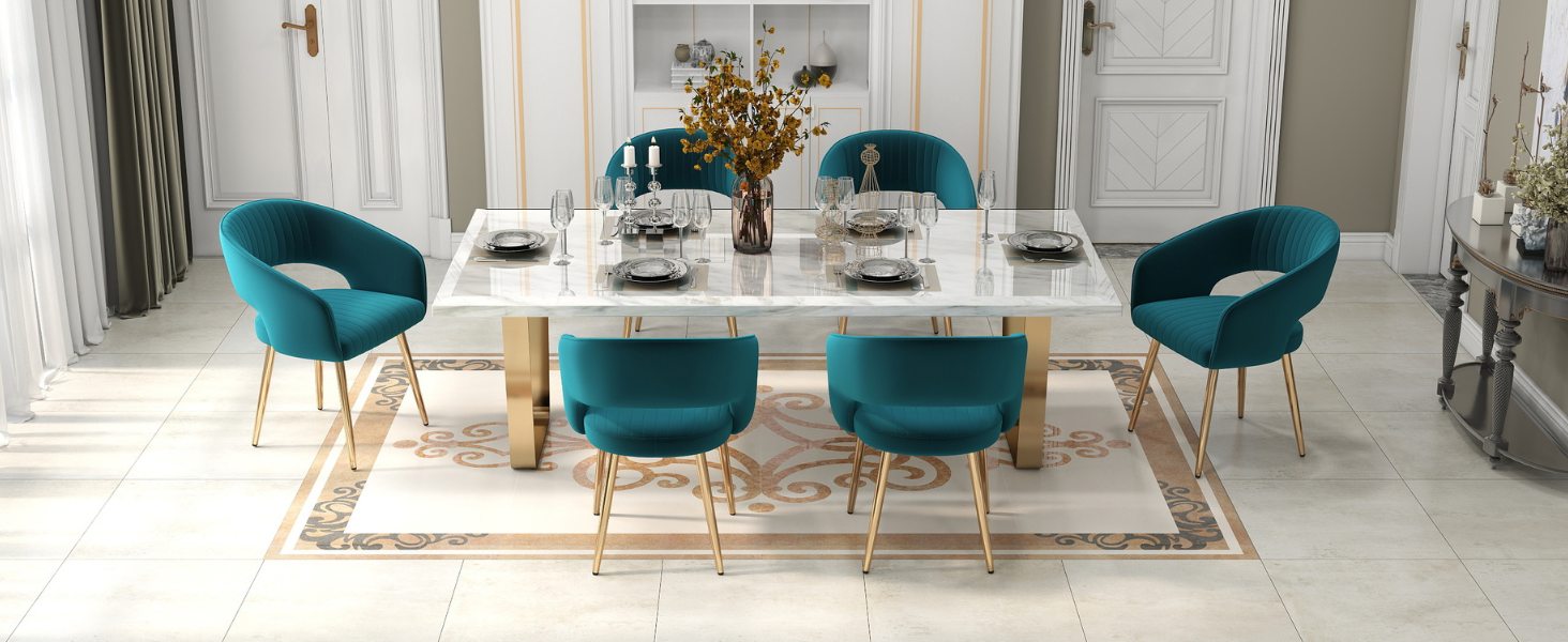 Teal Velvet Dining Chairs
