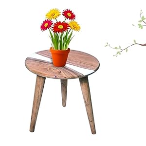 Beautiful Antique Wooden Fold-able Epoxy Side Table