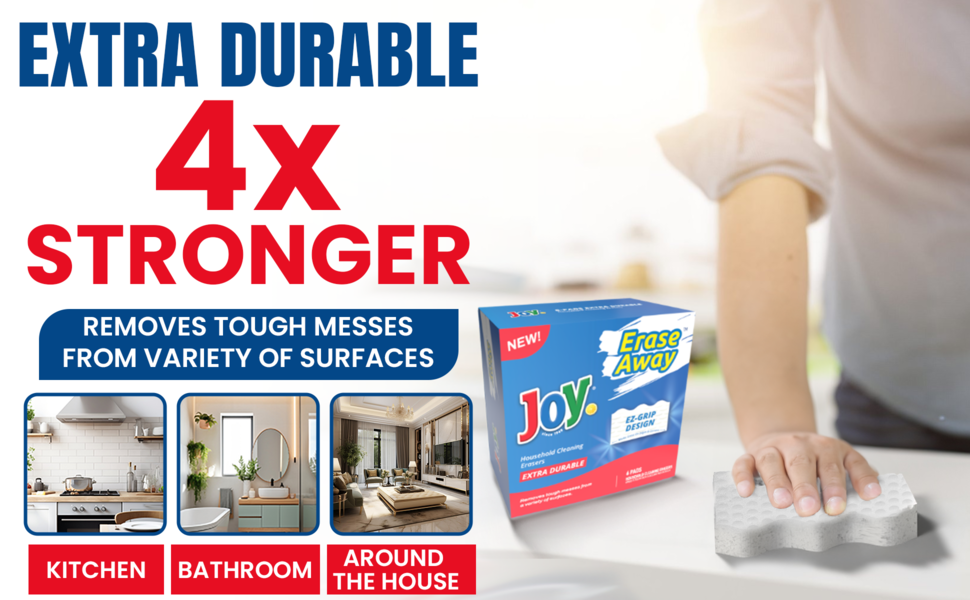 Joy Erase Away Magic Eraser Sponge Extra Durable