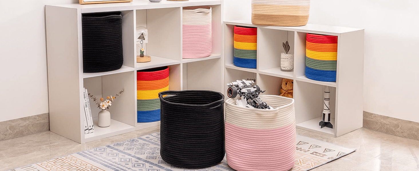 voten Black Cube Storage Basket Bins for Cube Storage