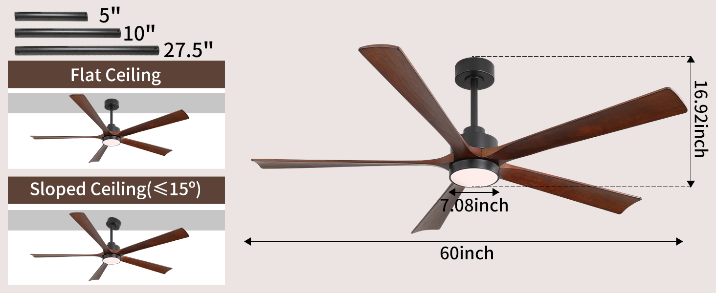 Ceiling Fans with Light and Remote Control