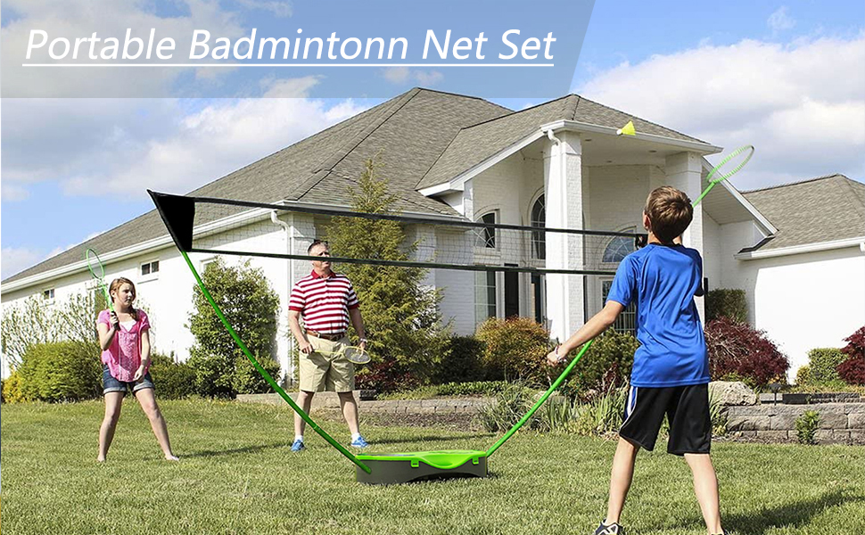 FBSPORT Portable Badminton Net Set with Storage Base, Folding