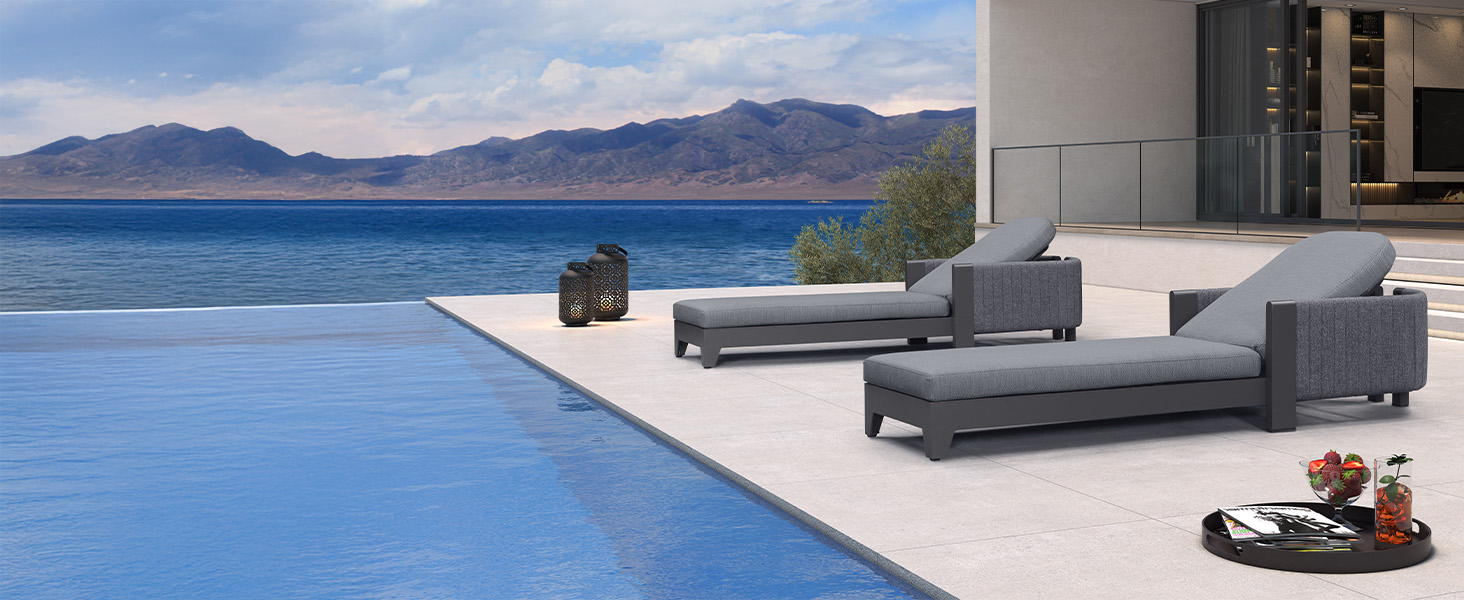 outdoor chaise lounge with cushion patio lounge chairs recliner chair