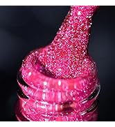BURANO Reflective Gel Nail Polish, 7.3ml Reflective Diamond Nail Glitter Gel Polish, Sparkly Summ...
