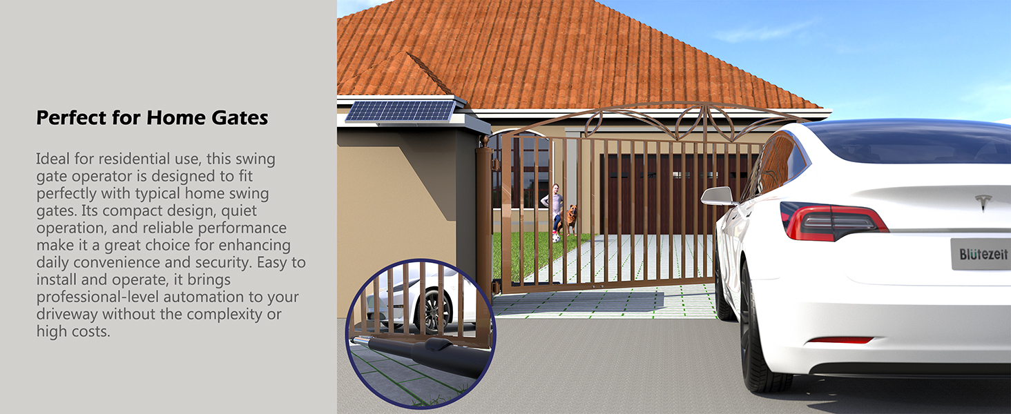 Swing gate opener for home gates, reliable and convenient for residential use