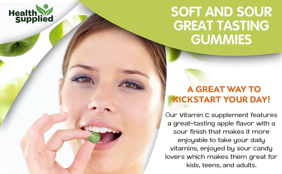 Health Supplied soft and sour Vitamin c gummies Gomitas suaves y ácidas de vitamina C