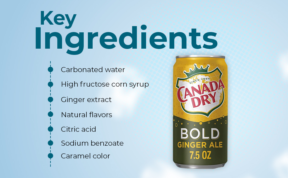 Canada Dry Ginger Ale, 7.5 Oz Cans, Pack of 10 (Bold